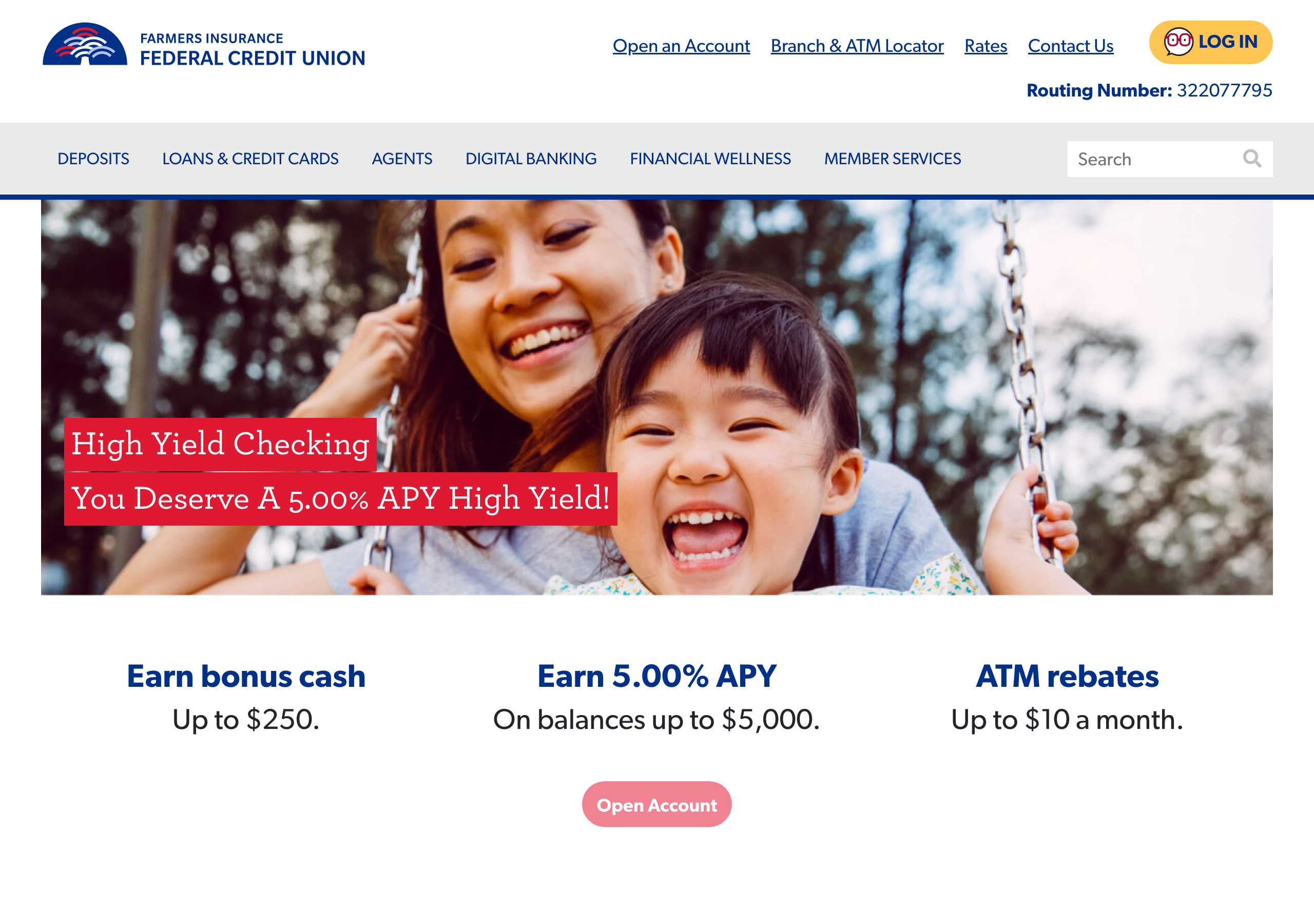 Bank promotional offer page